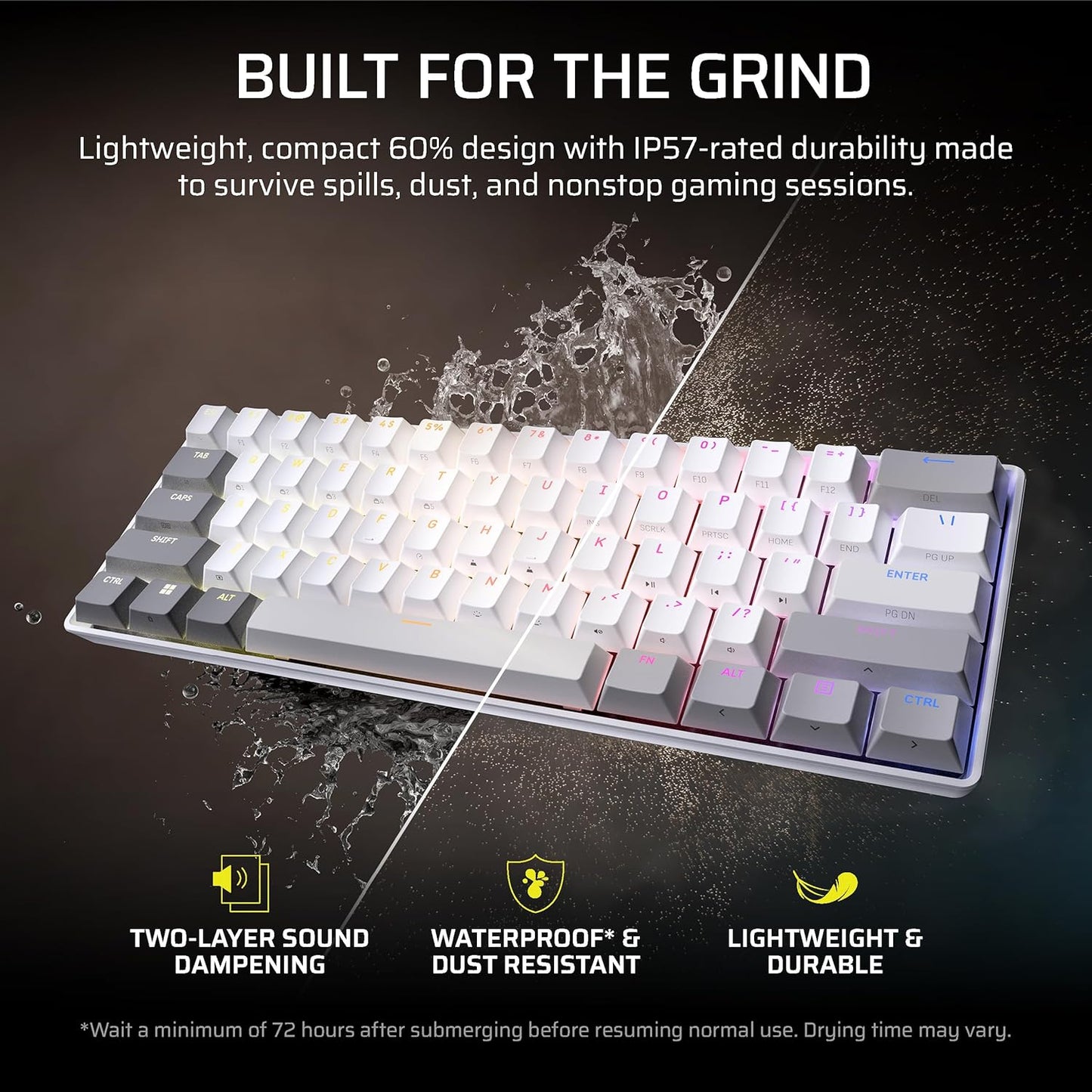 CORSAIR CLIPPER PRO MINI 60 Gaming Keyboard – Hall Effect, 8000Hz, Adjustable Actuation