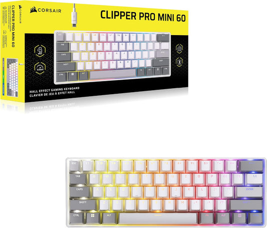 CORSAIR CLIPPER PRO MINI 60 Gaming Keyboard – Hall Effect, 8000Hz, Adjustable Actuation