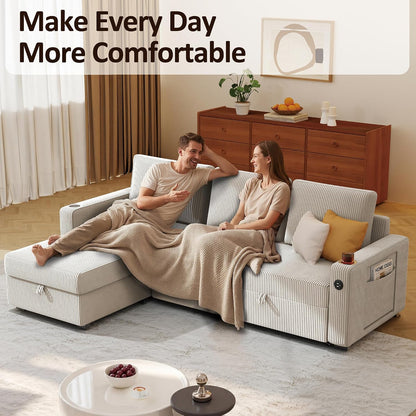 Ball & Cast® 80" L-Shaped Sleeper Sectional with Storage