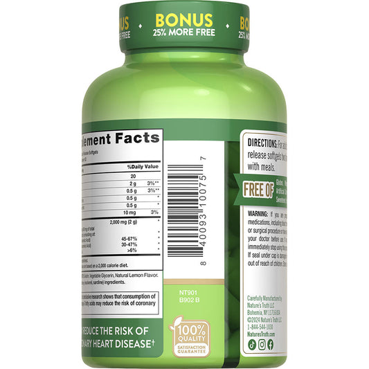Nature’s Truth® Fish Oil 2,000 mg Softgels – Lemon Flavor, 125 ct