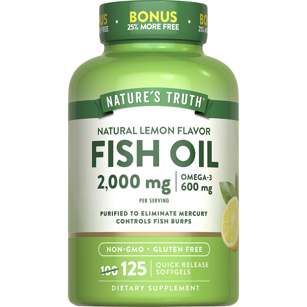 Nature’s Truth® Fish Oil 2,000 mg Softgels – Lemon Flavor, 125 ct