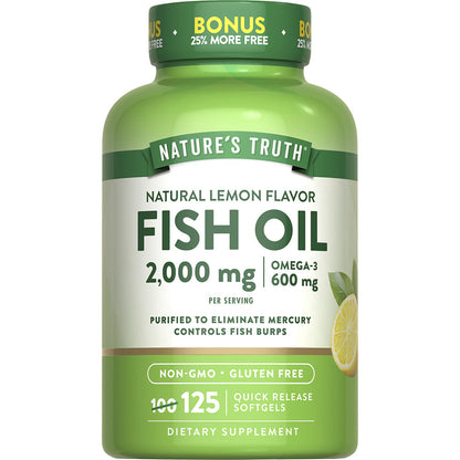 Nature’s Truth® Fish Oil 2,000 mg Softgels – Lemon Flavor, 125 ct