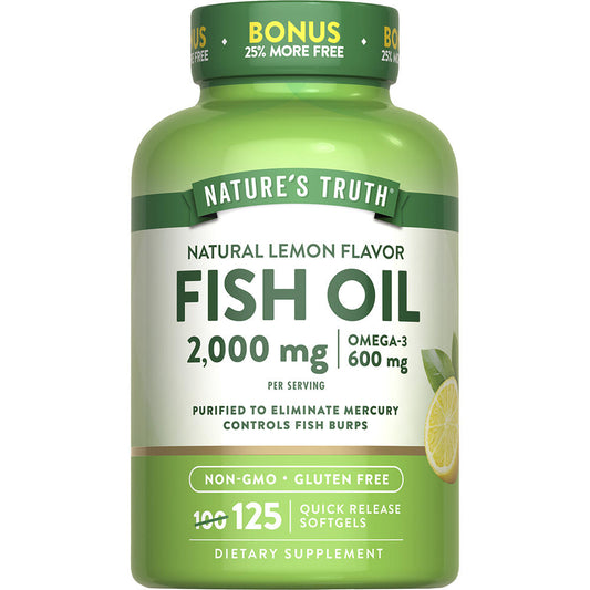Nature’s Truth® Fish Oil 2,000 mg Softgels – Lemon Flavor, 125 ct