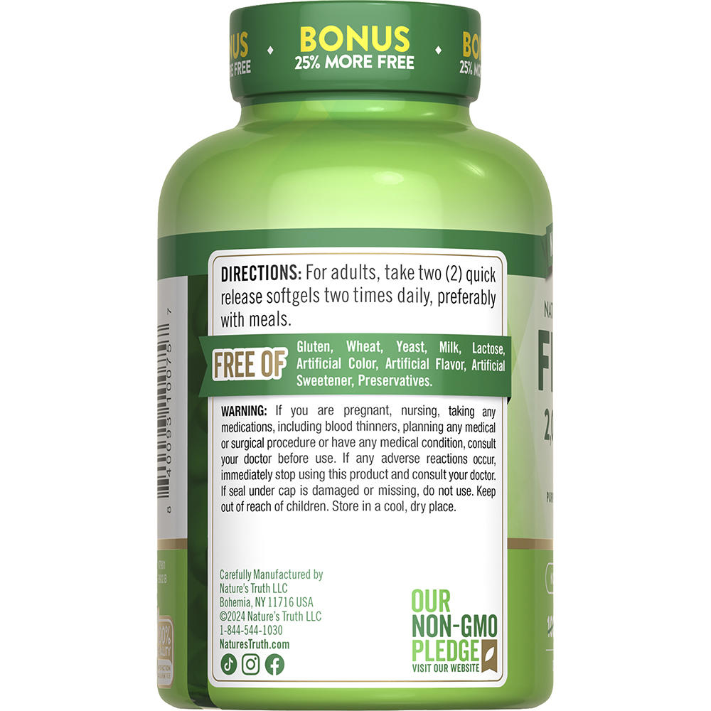 Nature’s Truth® Fish Oil 2,000 mg Softgels – Lemon Flavor, 125 ct