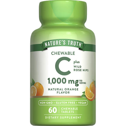 Nature’s Truth® Chewable Vitamin C 1000 mg with Wild Rose Hips – Orange Flavor, 60 Tablets