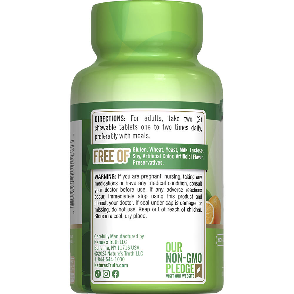Nature’s Truth® Chewable Vitamin C 1000 mg with Wild Rose Hips – Orange Flavor, 60 Tablets