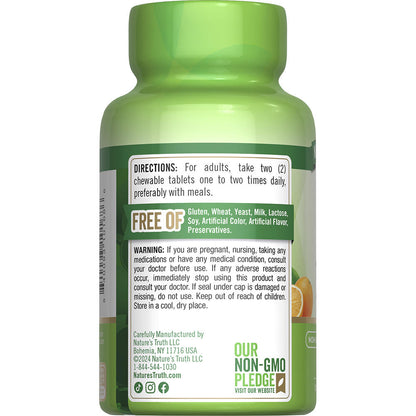 Nature’s Truth® Chewable Vitamin C 1000 mg with Wild Rose Hips – Orange Flavor, 60 Tablets