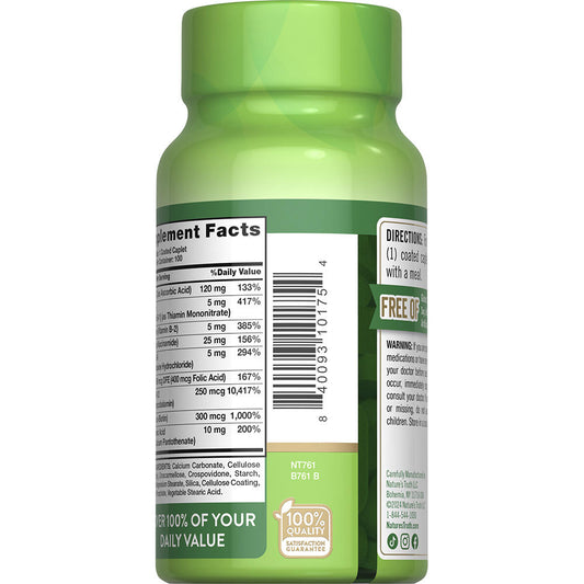 Nature’s Truth High Potency B-Complex with Vitamin C – 100 Coated Caplets