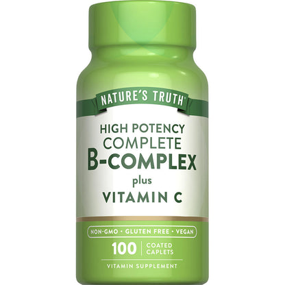 Nature’s Truth High Potency B-Complex with Vitamin C – 100 Coated Caplets