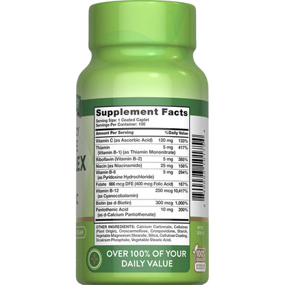 Nature’s Truth High Potency B-Complex with Vitamin C – 100 Coated Caplets