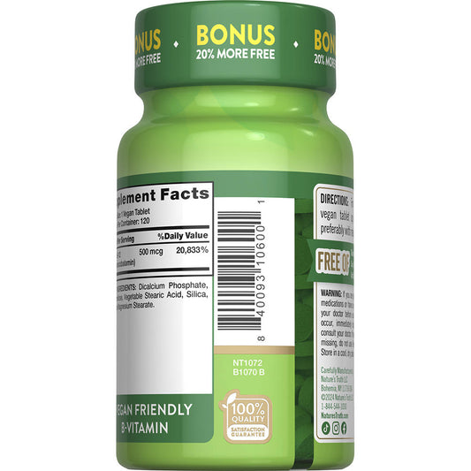 Nature’s Truth® Vitamin B-12 500 mg Tablets – 120 Count