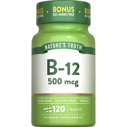 Nature’s Truth® Vitamin B-12 500 mg Tablets – 120 Count