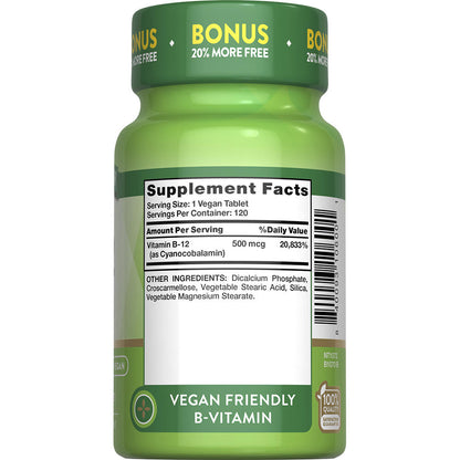 Nature’s Truth® Vitamin B-12 500 mg Tablets – 120 Count