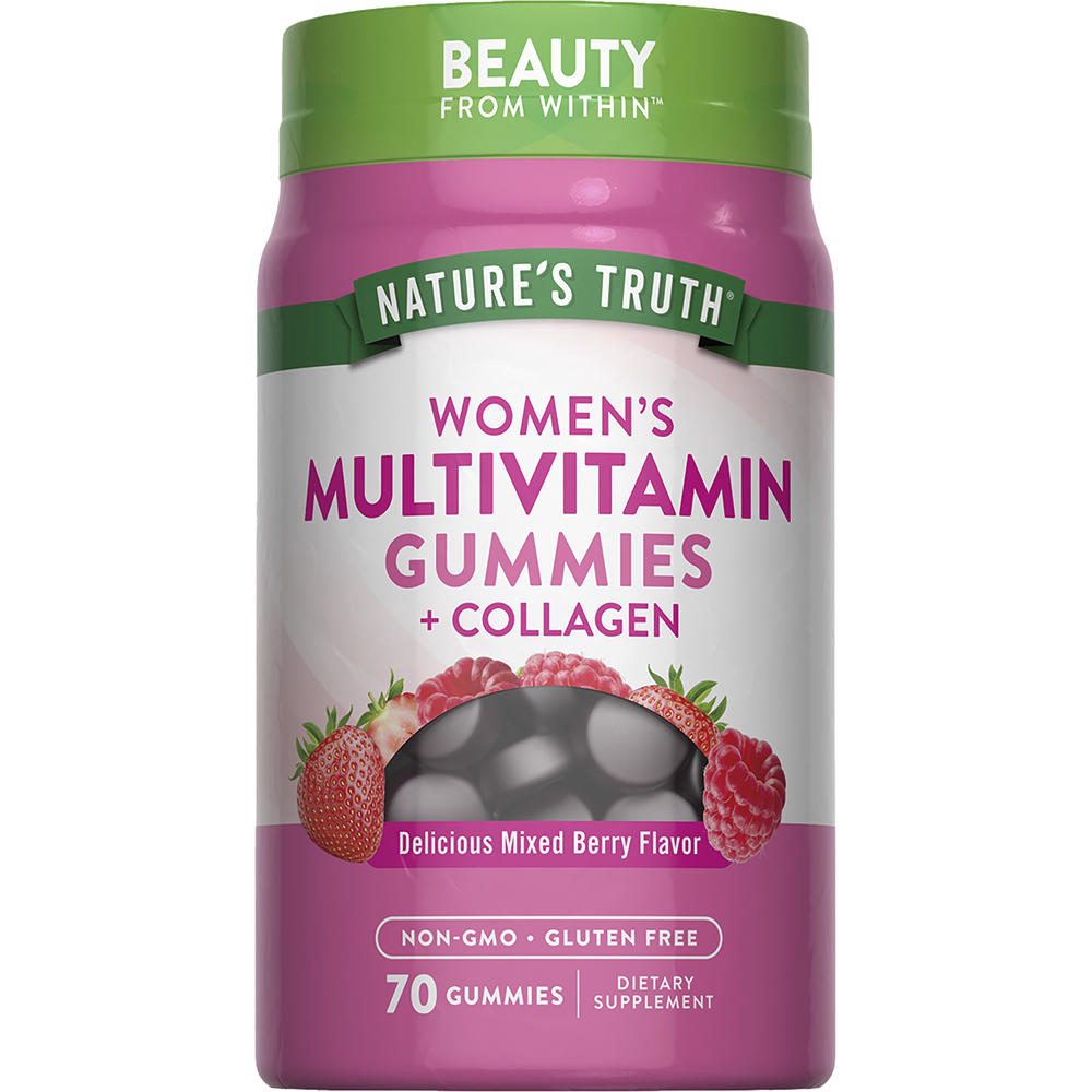 Nature’s Truth® Women’s Multivitamin + Collagen Gummies – Mixed Berry Flavor, 70 Count
