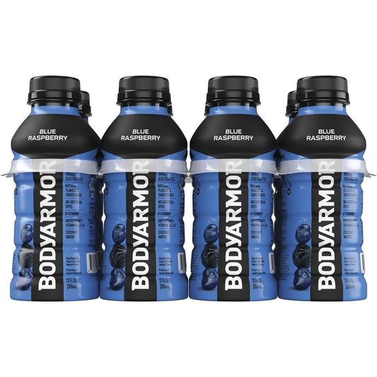 BODYARMOR Blue Raspberry Sports Drink, 16 fl oz Bottles, 8-Pack – Electrolytes & Vitamins