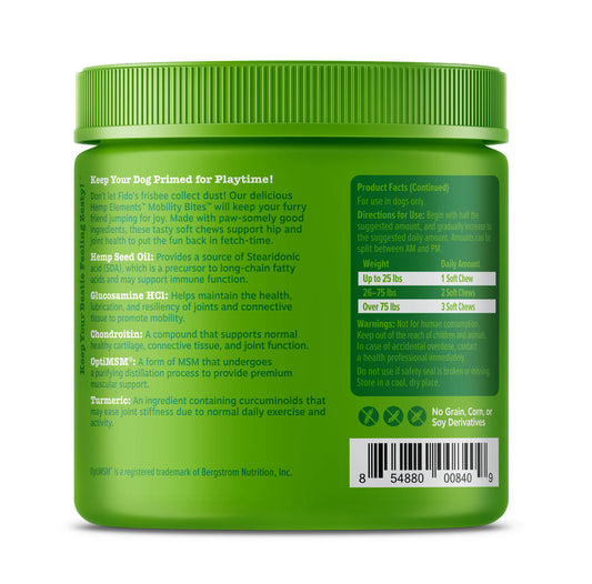 Zesty Paws® Hemp Elements™ Mobility Bites™ Chicken Soft Chews for Dogs – 90 Count