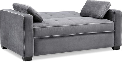 Serta Ainsley 66.5" Full Convertible Sleeper Loveseat (DreamCoil, Charcoal)