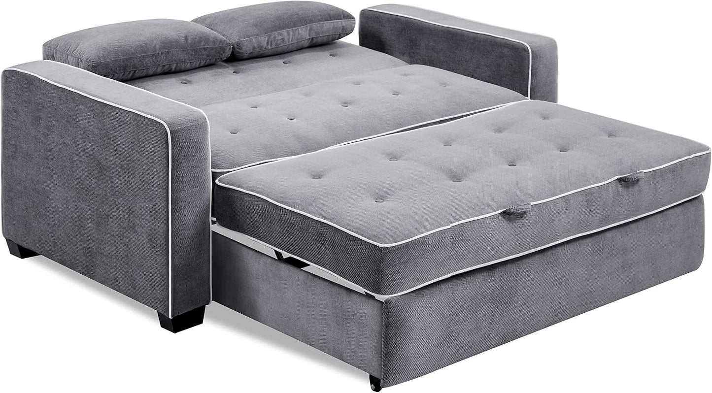 Serta Ainsley 66.5" Full Convertible Sleeper Loveseat (DreamCoil, Charcoal)