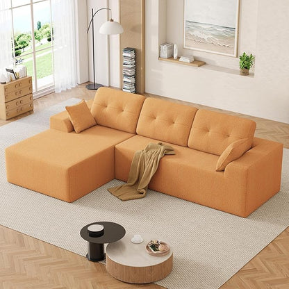 Ball & Cast 106" L-Shaped Modular Sectional Sofa with Left-Facing Chaise (Chenille, Beige)