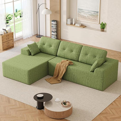 Ball & Cast 106" L-Shaped Modular Sectional Sofa with Left-Facing Chaise (Chenille, Beige)