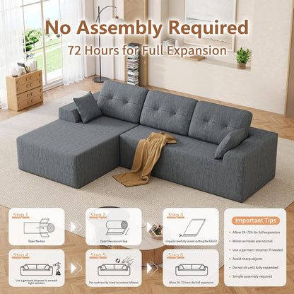 Ball & Cast 106" L-Shaped Modular Sectional Sofa with Left-Facing Chaise (Chenille, Beige)