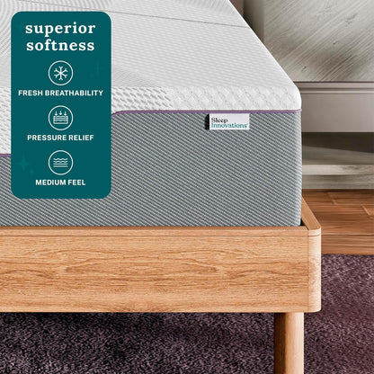 Sleep Innovations Shiloh 12" Full Size Green Tea Memory Foam Mattress in a Box