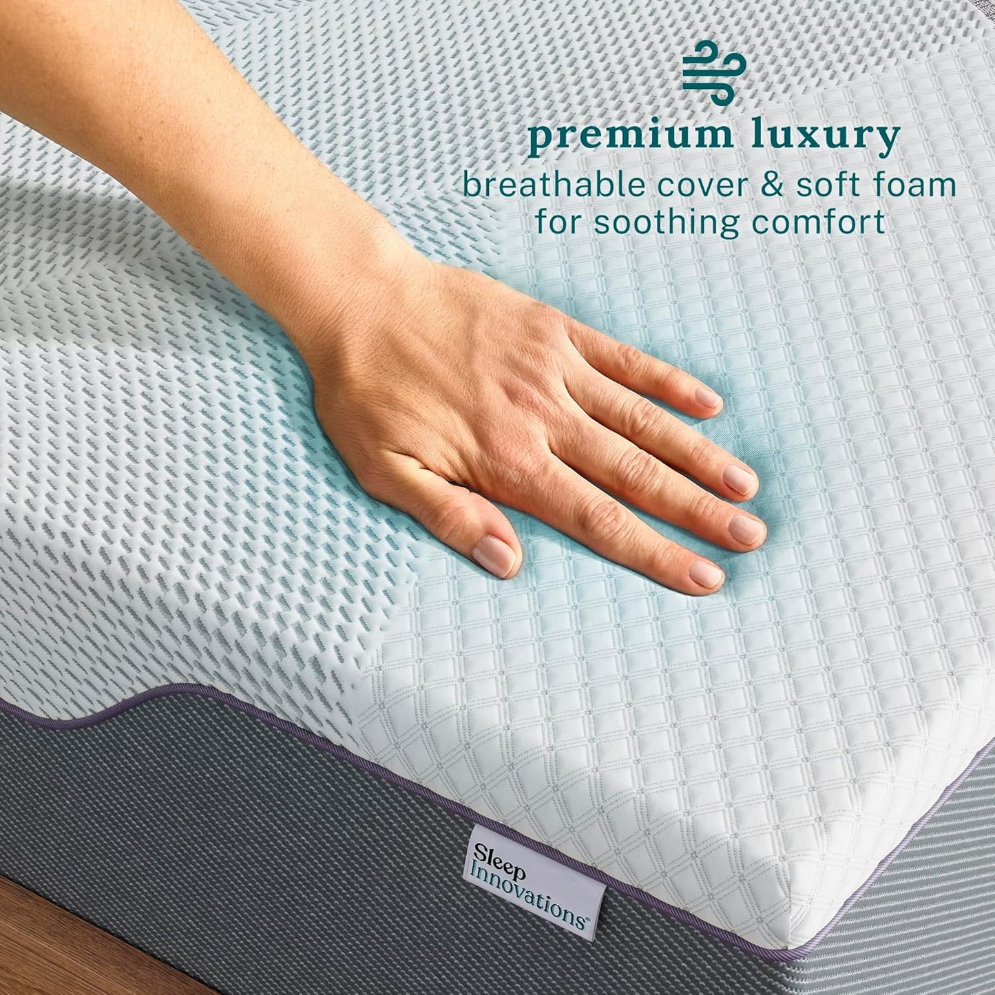 Sleep Innovations Shiloh 12" Full Size Green Tea Memory Foam Mattress in a Box