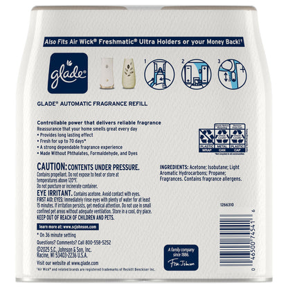Glade® Clean Linen Automatic Room Spray Refills – 2 Pack