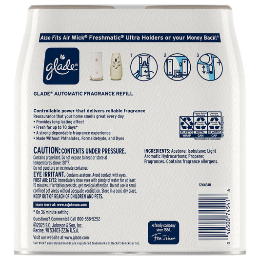 Glade® Clean Linen Automatic Room Spray Refills – 2 Pack