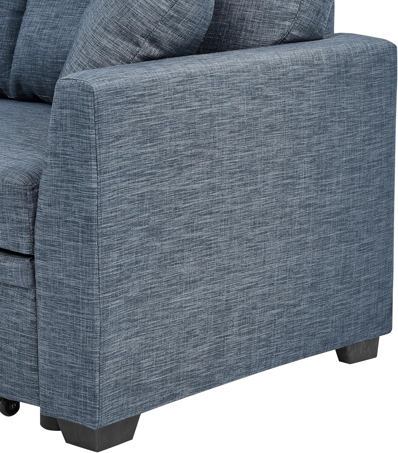 Ball & Cast 85" Convertible Sectional Sleeper Sofa with Storage Chaise (Blue)