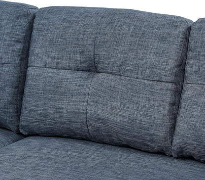 Ball & Cast 85" Convertible Sectional Sleeper Sofa with Storage Chaise (Blue)