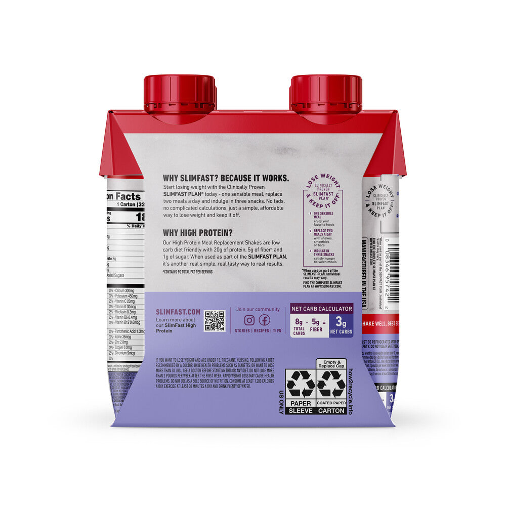 SlimFast Coffee House Rich Chocolate Ready-to-Drink Meal Replacement Shakes, 4-Pack