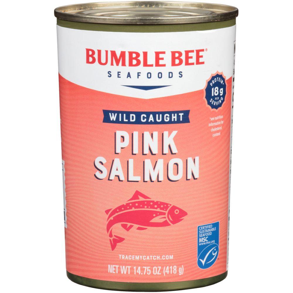 Bumble Bee Premium Wild Pink Salmon, High-Protein Seafood, 14.75 oz