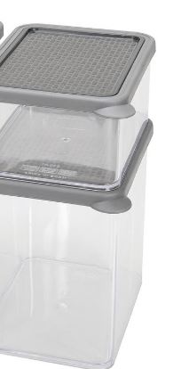 "Casanero 3-Pack Stackable Food Storage Containers – Charcoal, Space-Saving Design"