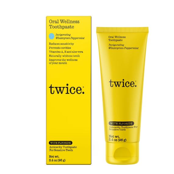 Twice Naturally Whitening Fluoride Toothpaste - Invigorating Wintergreen/Peppermint - 3.4oz