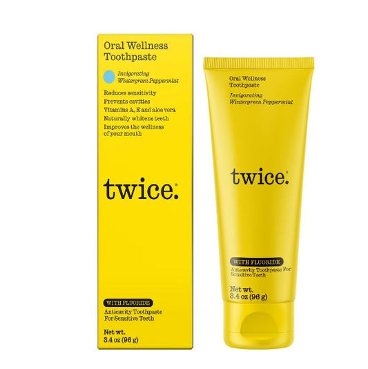Twice Naturally Whitening Fluoride Toothpaste - Invigorating Wintergreen/Peppermint - 3.4oz