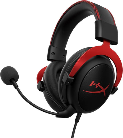 HyperX Cloud II Gaming Headset – 7.1 Surround Sound, Memory Foam, Red
