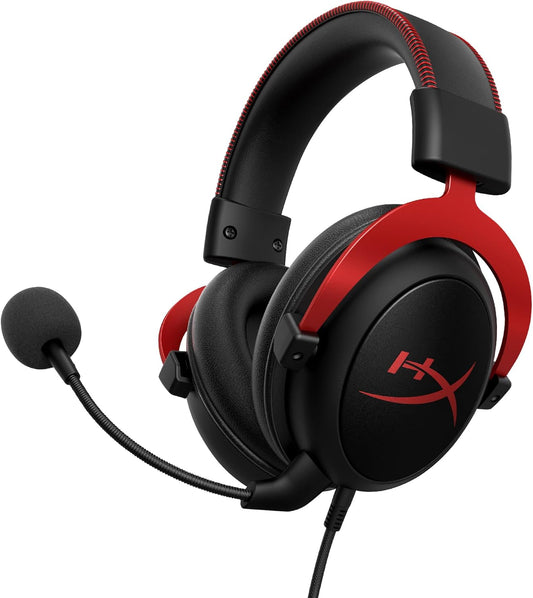 HyperX Cloud II Gaming Headset – 7.1 Surround Sound, Memory Foam, Red