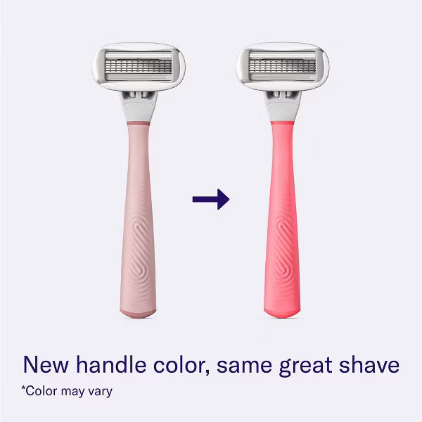 Flamingo Women's Razor Kit - Pink 5-Blade Handle + 2 Replacement Cartridges