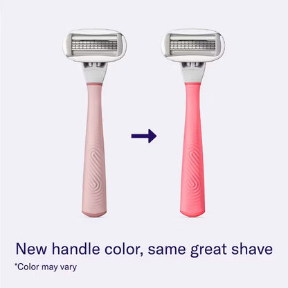 Flamingo Women's Razor Kit - Pink 5-Blade Handle + 2 Replacement Cartridges