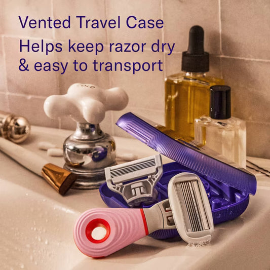 Flamingo Whole Body 5-Blade Travel Razor - Reusable, 4 ct
