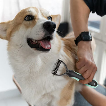 Unique Bargains Stainless Steel Pet Grooming Brush - Green