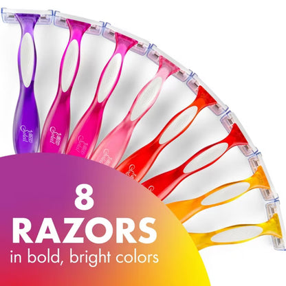 BIC Soleil Colors Women's 3-Blade Disposable Razors - Aloe & Vitamin E, 8 ct