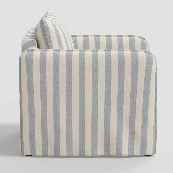 Threshold™ Berea Slouchy Accent Chair with French Seams, Upholstered, Malcolm Stripe Blue