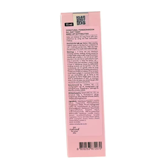 So Natural All Day Tight Makeup Setting Fixx Spray, 2.54 oz