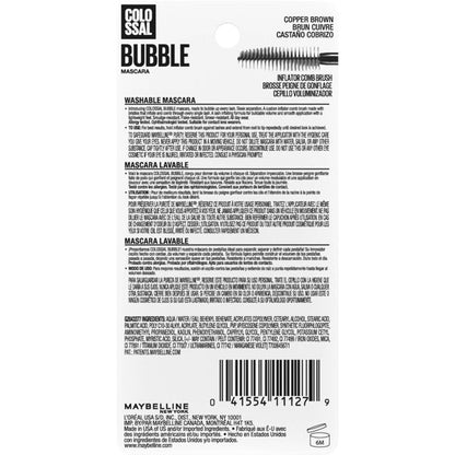 Maybelline Colossal Bubble Washable Mascara – Copper Brown, 0.33 fl oz-Copper Brown
