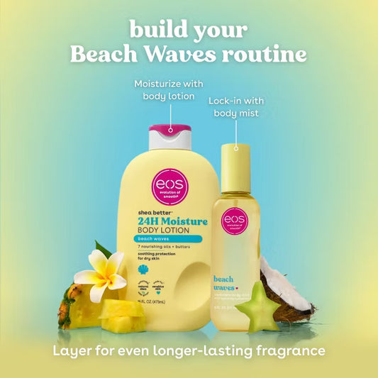 eos Shea Better 24-Hour Moisture Body Lotion - Beach Waves, 16 fl oz