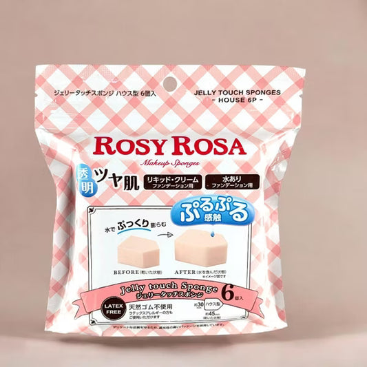Rosy Rosa Jelly Touch Makeup Sponges, 6 Count, Soft Blending Sponge Set