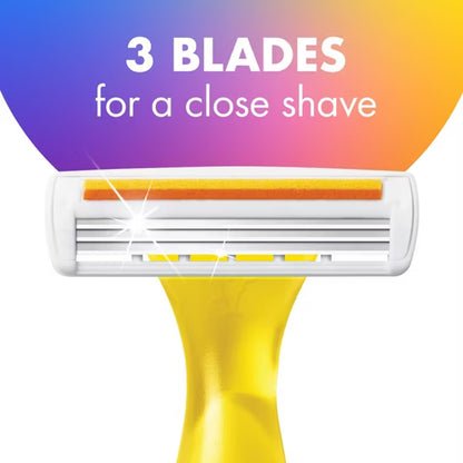BIC Soleil Colors Women's 3-Blade Disposable Razors - Aloe & Vitamin E, 8 ct