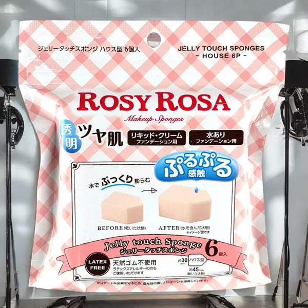 Rosy Rosa Jelly Touch Makeup Sponges, 6 Count, Soft Blending Sponge Set